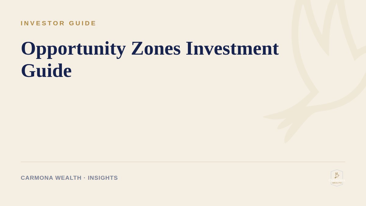 Opportunity Zones Investment Guide